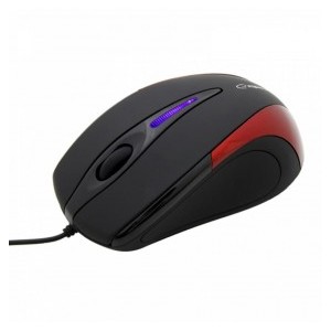 MOUSE OTTICO 3D WIRED CON FILO USB ESPERANZA SIRIUS NERO/ROSSO