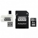 GOODRAM ALL IN ONE MICRO SD 8GB CLASSE 10 + LETTORE CARD OTG USB + ADATTATORE SD